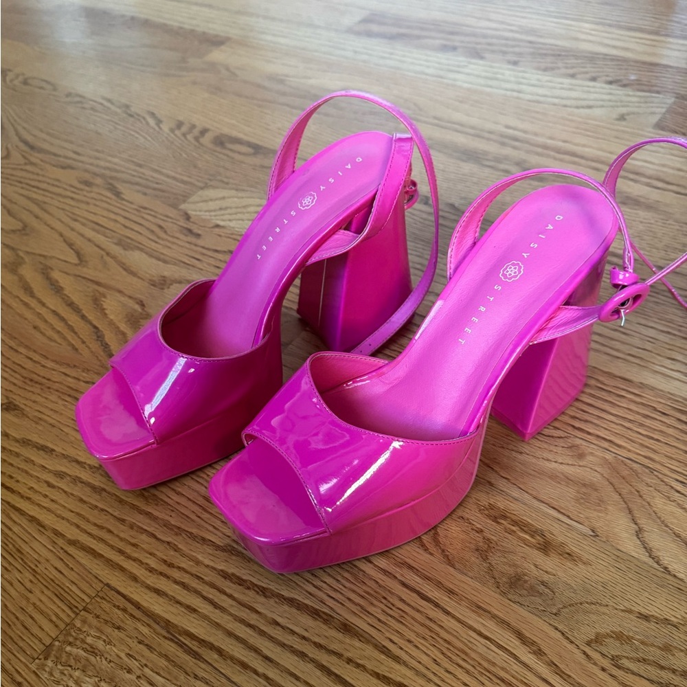 Barbie core hot pink platform heels